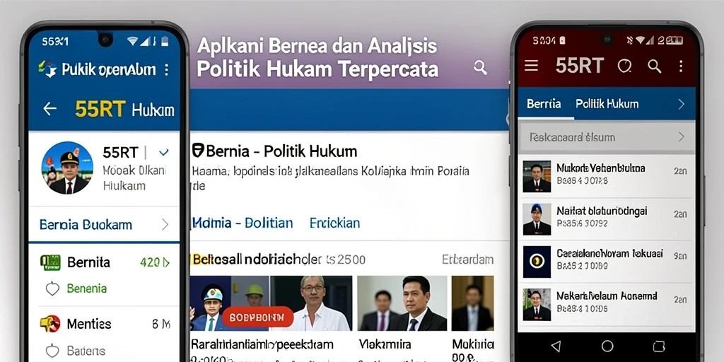 Tampilan antarmuka utama aplikasi Politik Hukum 55RT yang informatif.