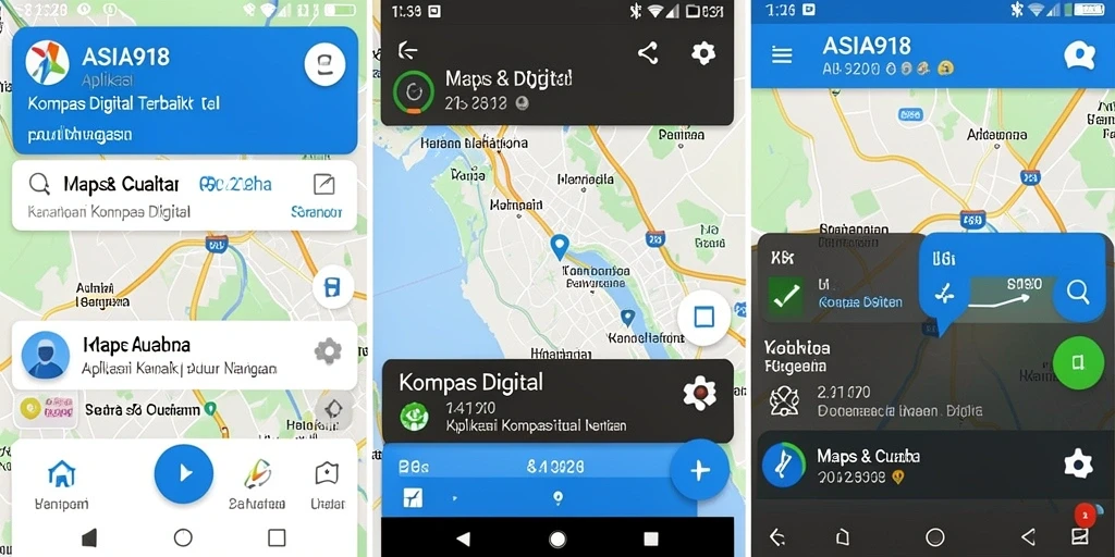 Antarmuka ASIA918 yang sederhana dan fungsional untuk navigasi kompas digital.