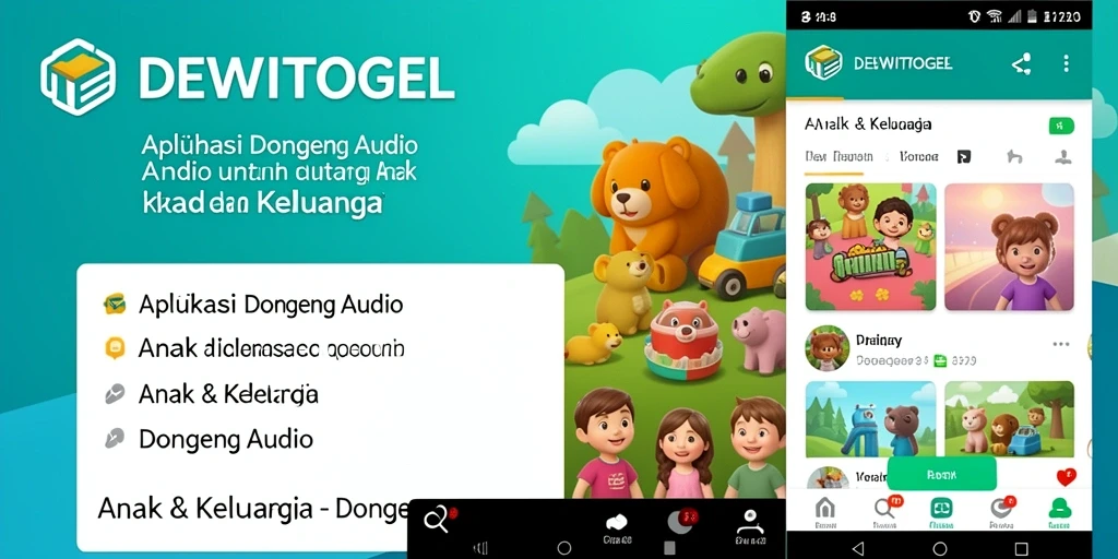 Tampilan antarmuka DEWITOGEL yang ramah anak dengan pilihan dongeng audio.