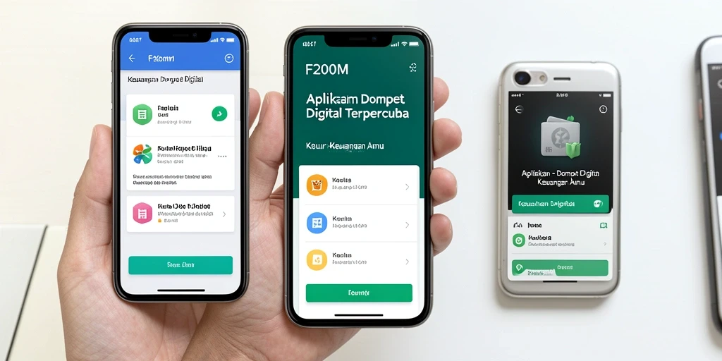 Tampilan antarmuka F200M yang user-friendly untuk Dompet Digital.