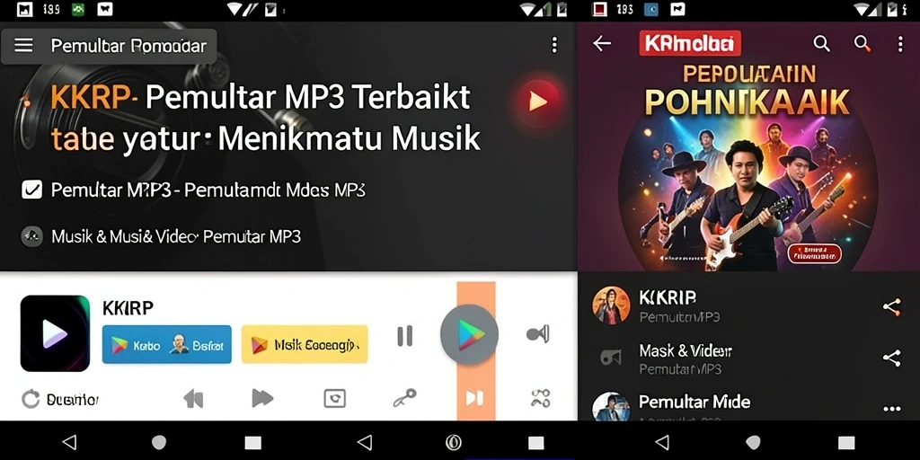Antarmuka KKRP yang menawan untuk pemutar MP3.
