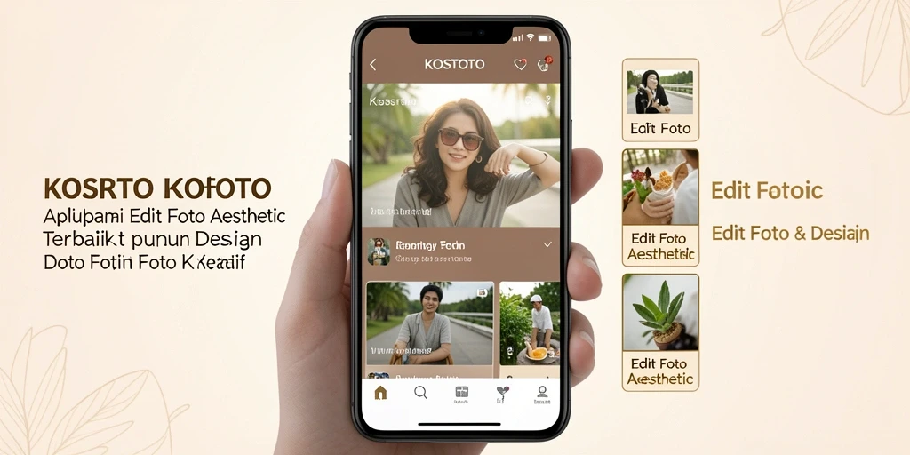Antarmuka KOSTOTO yang menarik untuk Edit Foto Aesthetic.