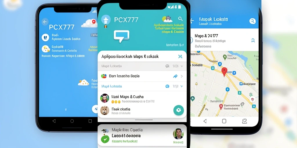 Antarmuka PCX777 menampilkan peta lokasi yang jelas dan informatif.