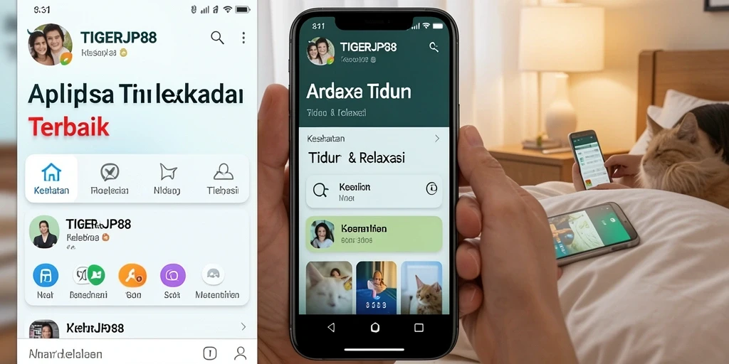 Tampilan antarmuka aplikasi TIGERJP88 untuk relaksasi sebelum tidur.